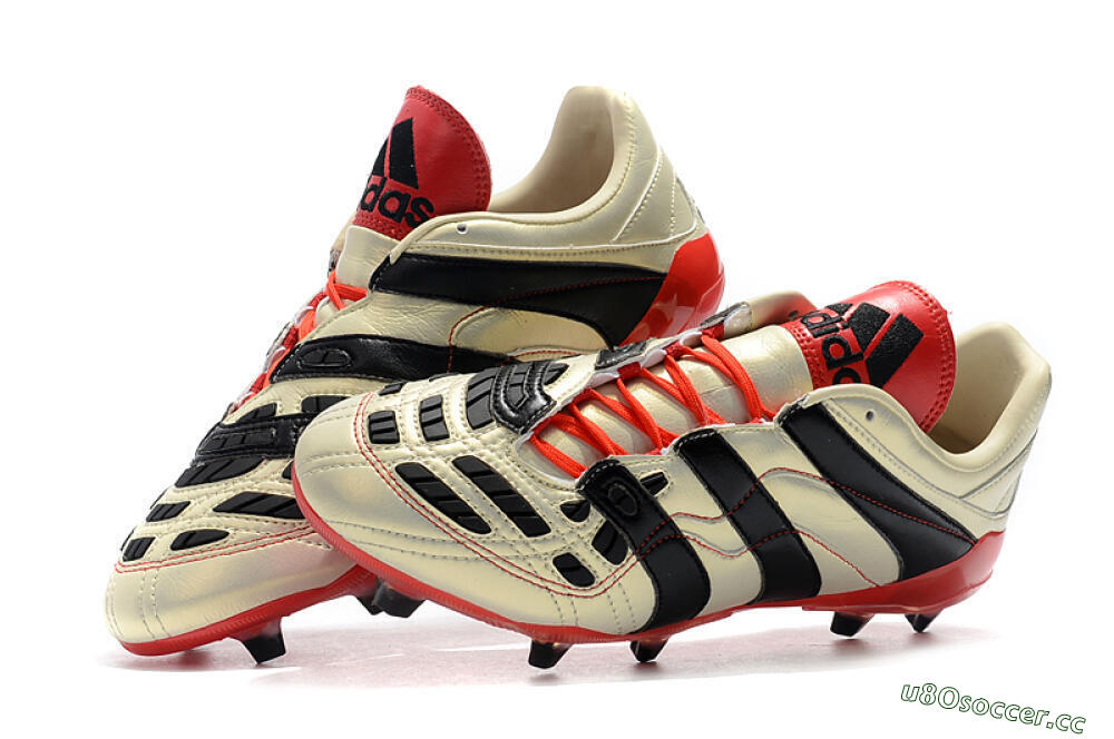 Men's Adidas Predator Accelerator Electricity FG Firm Ground Low-Tops Football Boots - White/Black/Red 6