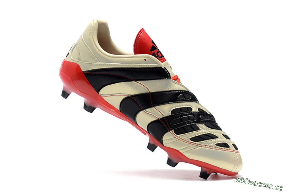 Men's Adidas Predator Accelerator Electricity FG Firm Ground Low-Tops Football Boots - White/Black/Red 7