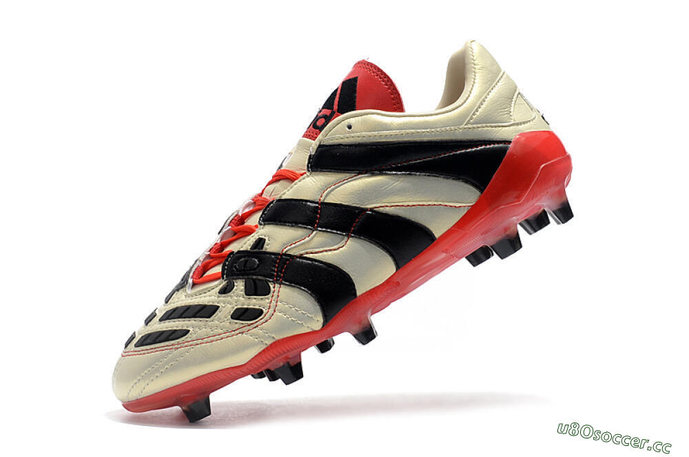 Men's Adidas Predator Accelerator Electricity FG Firm Ground Low-Tops Football Boots - White/Black/Red 8