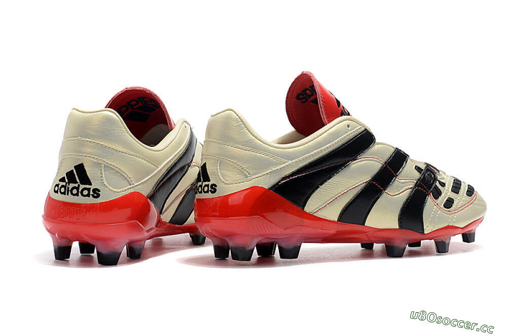 Men's Adidas Predator Accelerator Electricity FG Firm Ground Low-Tops Football Boots - White/Black/Red 9