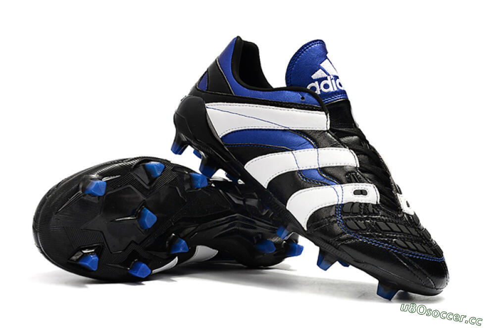 Men's Adidas Predator Accelerator Electricity FG Firm Ground Low-Tops Football Boots - Black/Blue/White 4