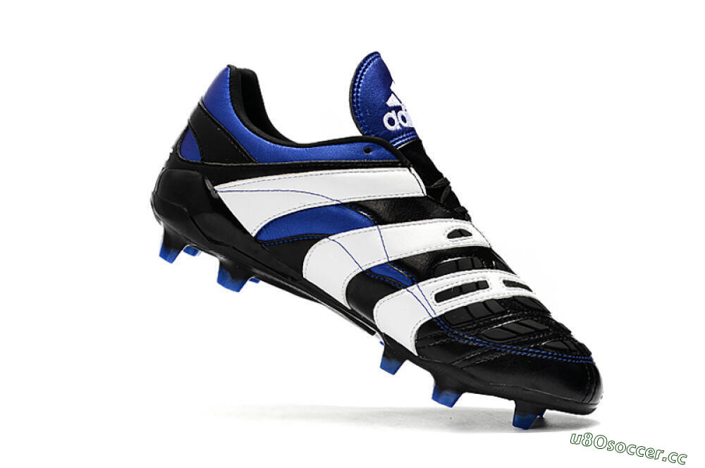 Men's Adidas Predator Accelerator Electricity FG Firm Ground Low-Tops Football Boots - Black/Blue/White 7