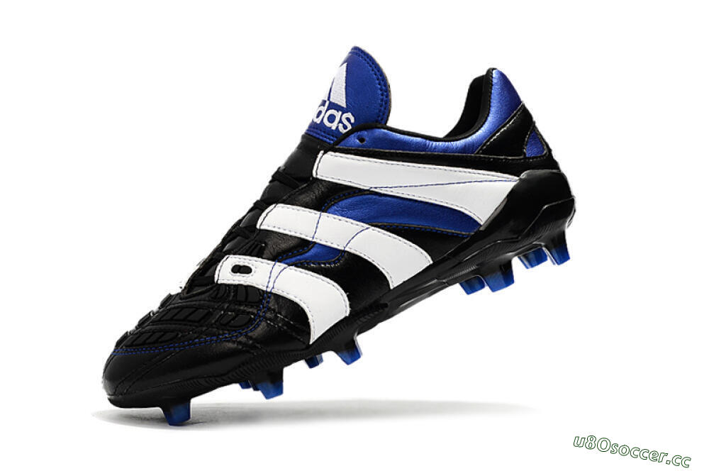 Men's Adidas Predator Accelerator Electricity FG Firm Ground Low-Tops Football Boots - Black/Blue/White 8