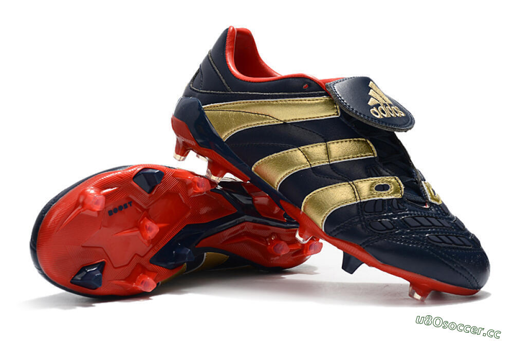 Men's Adidas Predator Accelerator Electricity FG Firm Ground Low-Tops Football Boots - Blue/Gold/Red 4