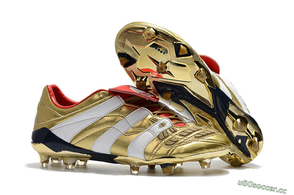 Men's Adidas Predator Accelerator Electricity FG Firm Ground Low-Tops Football Boots - Gold/Red/White 2