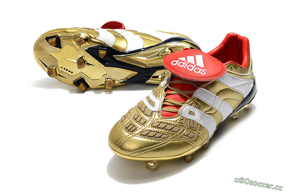 Men's Adidas Predator Accelerator Electricity FG Firm Ground Low-Tops Football Boots - Gold/Red/White 3