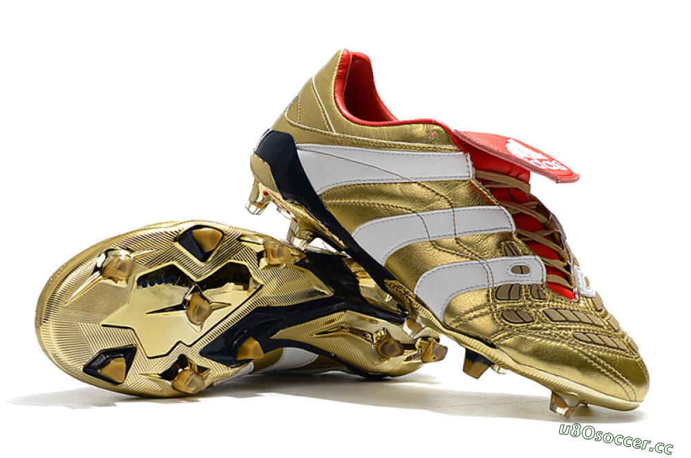 Men's Adidas Predator Accelerator Electricity FG Firm Ground Low-Tops Football Boots - Gold/Red/White 4