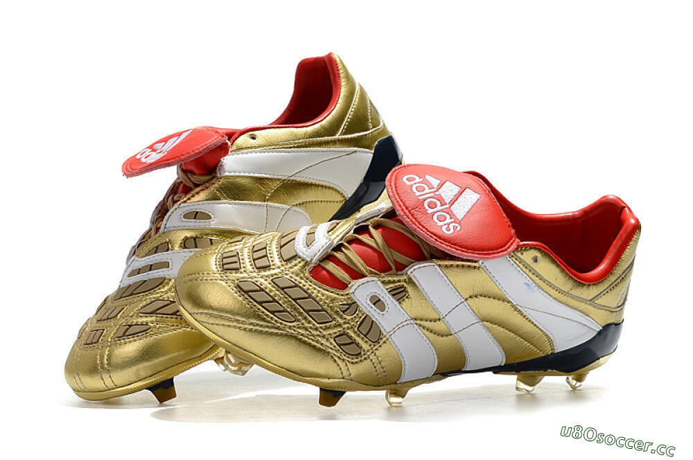 Men's Adidas Predator Accelerator Electricity FG Firm Ground Low-Tops Football Boots - Gold/Red/White 6