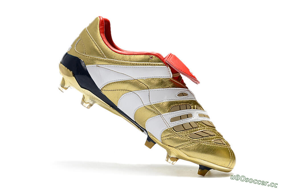 Men's Adidas Predator Accelerator Electricity FG Firm Ground Low-Tops Football Boots - Gold/Red/White 7