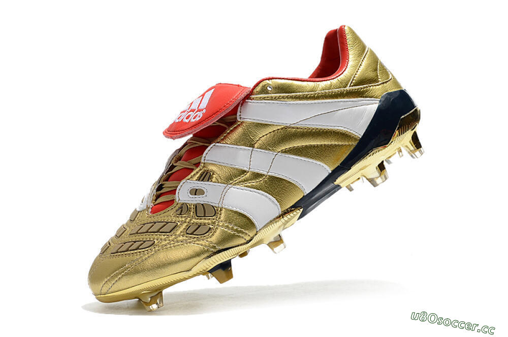 Men's Adidas Predator Accelerator Electricity FG Firm Ground Low-Tops Football Boots - Gold/Red/White 8