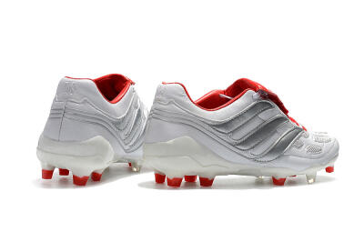 Men's Beckham x Adidas Predator Precision FG Firm Ground Low-Tops Football Boots - Grey/Red/White