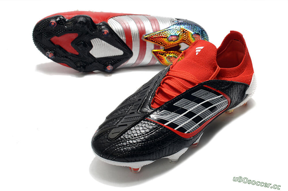 Men's Adidas Predator Archive Limited Edition FG Firm Ground Low-Tops Football Boots - Black/White/Red 3
