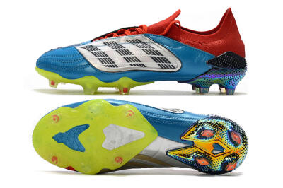 Men's Adidas Predator Archive Limited Edition FG Firm Ground Low-Tops Football Boots - Blue/Silver/Red/Yellow