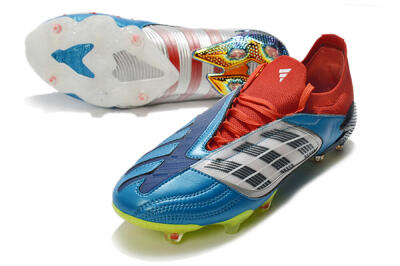 Men's Adidas Predator Archive Limited Edition FG Firm Ground Low-Tops Football Boots - Blue/Silver/Red/Yellow