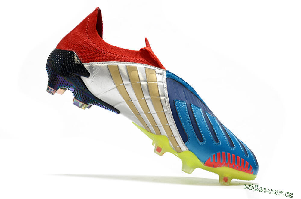 Men's Adidas Predator Archive Limited Edition FG Firm Ground Low-Tops Football Boots - Blue/Silver/Red/Yellow 5