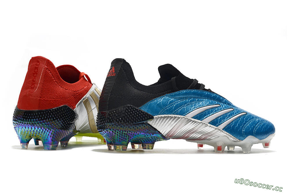 Men's Adidas Predator Archive Limited Edition FG Firm Ground Low-Tops Football Boots - Blue/Silver/Red/Yellow 7