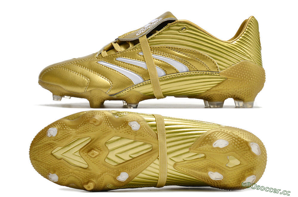 Men's Adidas Predator Absolute 20 FG Firm Ground Low-Tops Football Boots - Gold/White 1