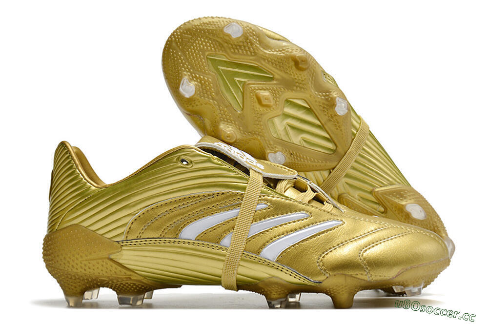 Men's Adidas Predator Absolute 20 FG Firm Ground Low-Tops Football Boots - Gold/White 2