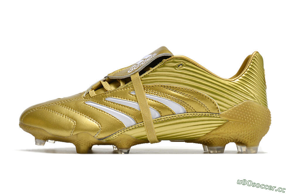 Men's Adidas Predator Absolute 20 FG Firm Ground Low-Tops Football Boots - Gold/White 0