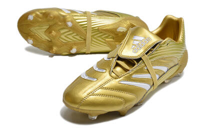 Men's Adidas Predator Absolute 20 FG Firm Ground Low-Tops Football Boots - Gold/White