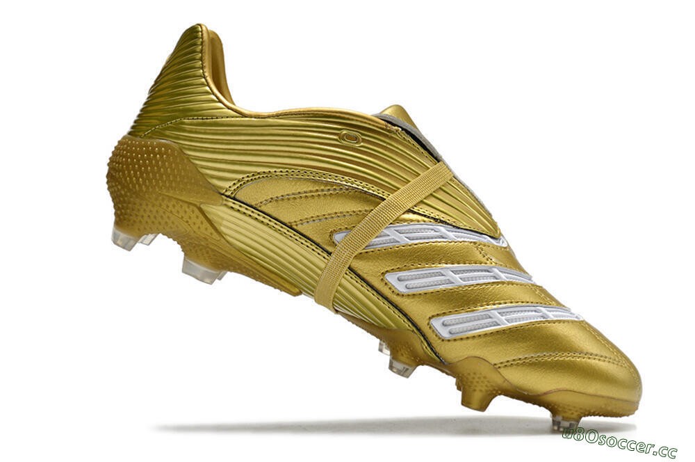 Men's Adidas Predator Absolute 20 FG Firm Ground Low-Tops Football Boots - Gold/White 4