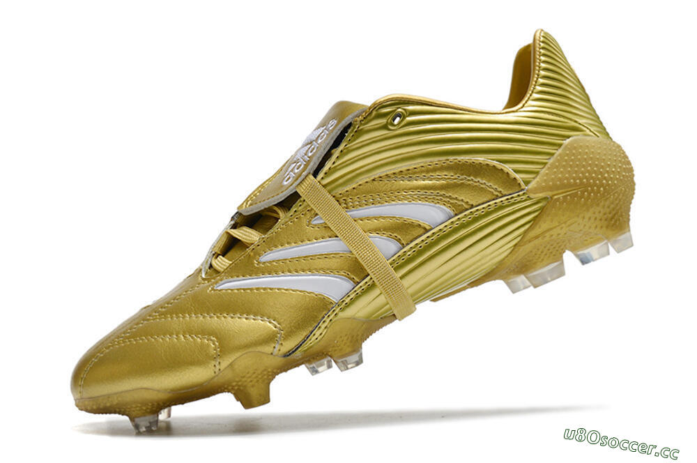 Men's Adidas Predator Absolute 20 FG Firm Ground Low-Tops Football Boots - Gold/White 5