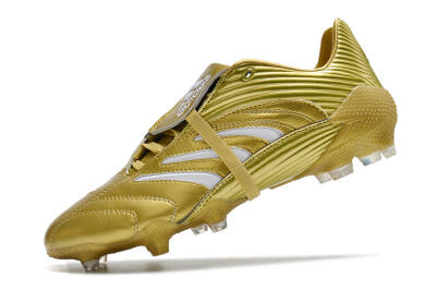 Men's Adidas Predator Absolute 20 FG Firm Ground Low-Tops Football Boots - Gold/White