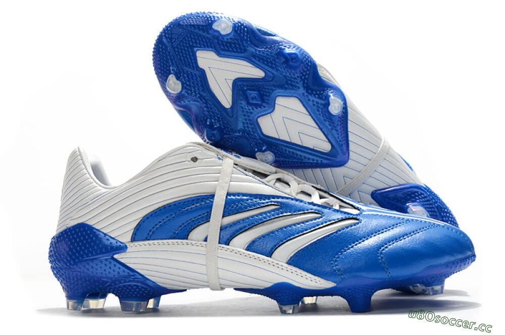Men's Adidas Predator Absolute 20 FG Firm Ground Low-Tops Football Boots - Blue/White 2