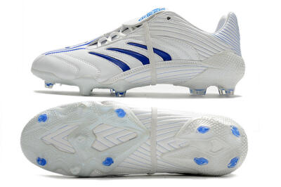 Men's Adidas Predator Absolute 20 FG Firm Ground Low-Tops Football Boots - White/Blue
