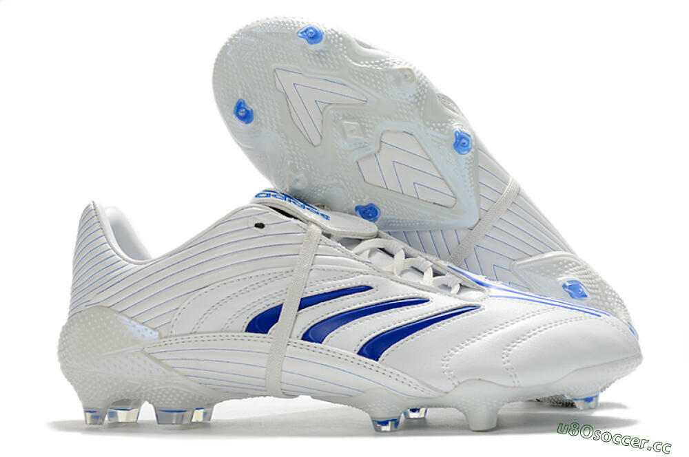 Men's Adidas Predator Absolute 20 FG Firm Ground Low-Tops Football Boots - White/Blue 2