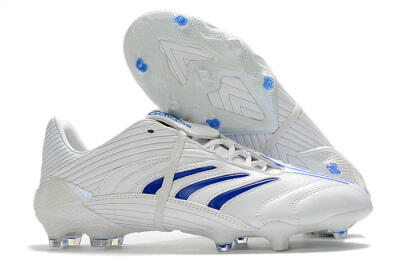 Men's Adidas Predator Absolute 20 FG Firm Ground Low-Tops Football Boots - White/Blue