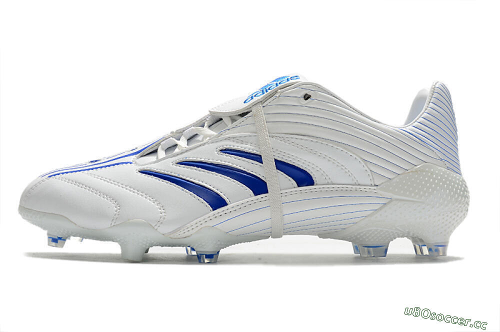 Men's Adidas Predator Absolute 20 FG Firm Ground Low-Tops Football Boots - White/Blue 0