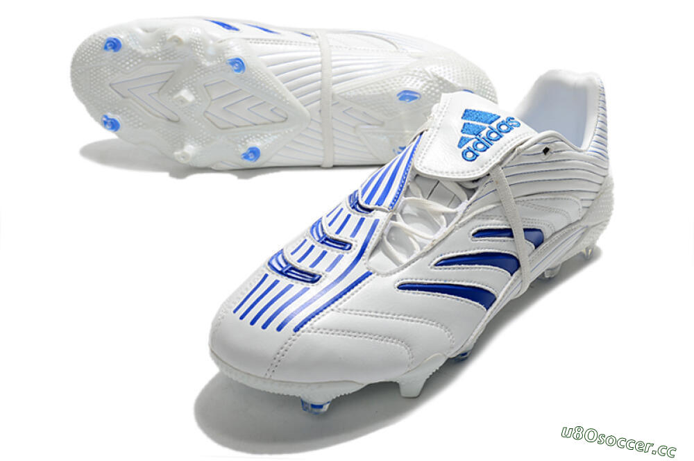 Men's Adidas Predator Absolute 20 FG Firm Ground Low-Tops Football Boots - White/Blue 3