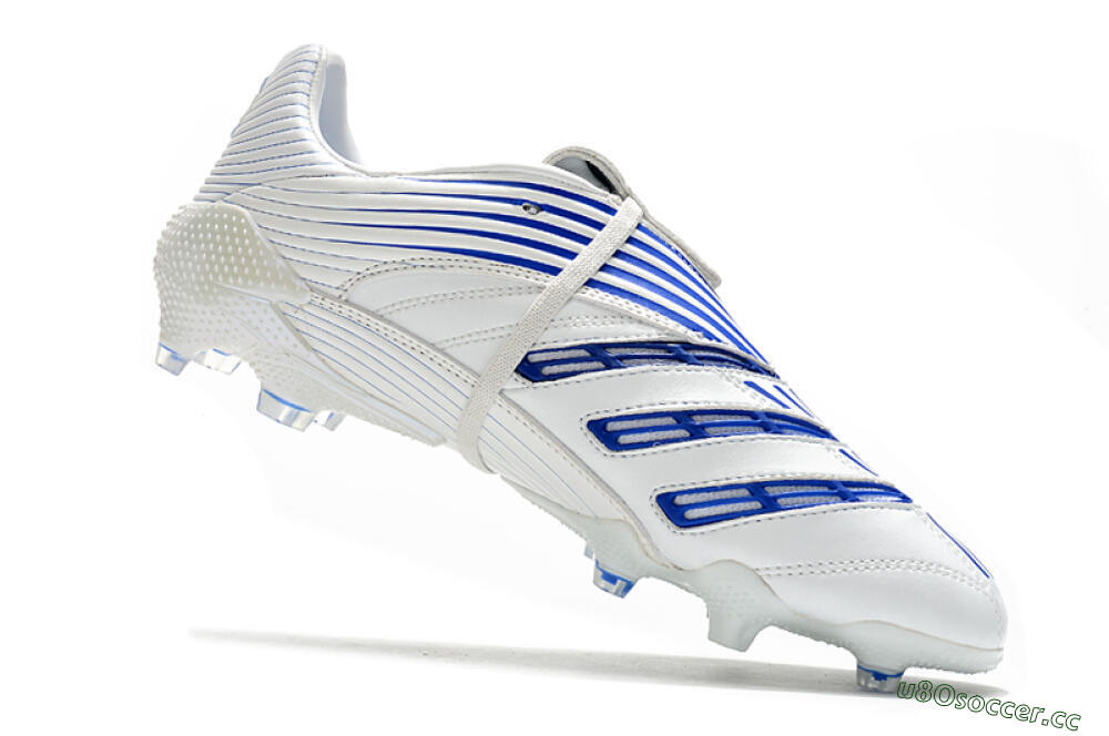 Men's Adidas Predator Absolute 20 FG Firm Ground Low-Tops Football Boots - White/Blue 4