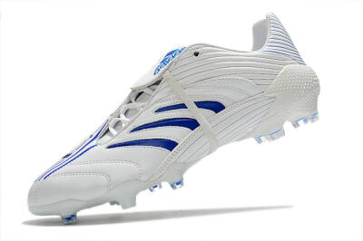 Men's Adidas Predator Absolute 20 FG Firm Ground Low-Tops Football Boots - White/Blue