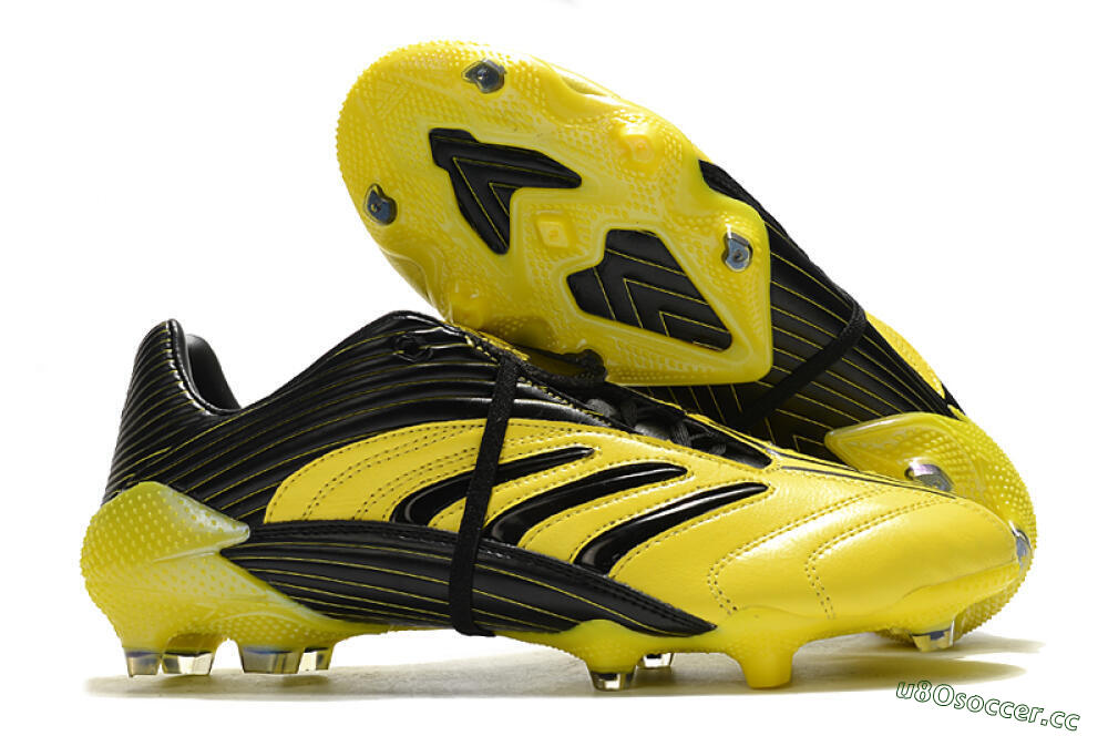 Men's Adidas Predator Absolute 20 FG Firm Ground Low-Tops Football Boots - Yellow/Black 2