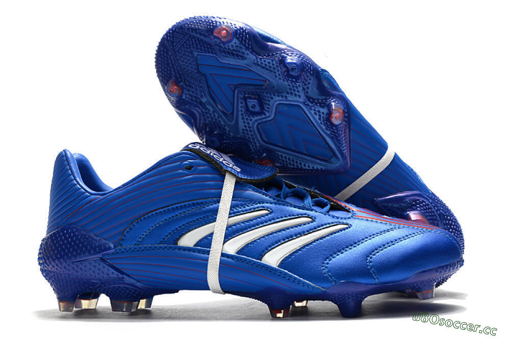 Men's Adidas Predator Absolute 20 FG Firm Ground Low-Tops Football Boots - Blue/White 2