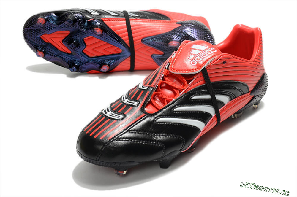 Men's Adidas Predator Absolute 20 FG Firm Ground Low-Tops Football Boots - Black/Red/White 3