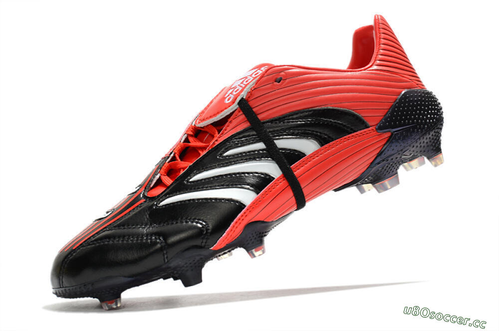 Men's Adidas Predator Absolute 20 FG Firm Ground Low-Tops Football Boots - Black/Red/White 5