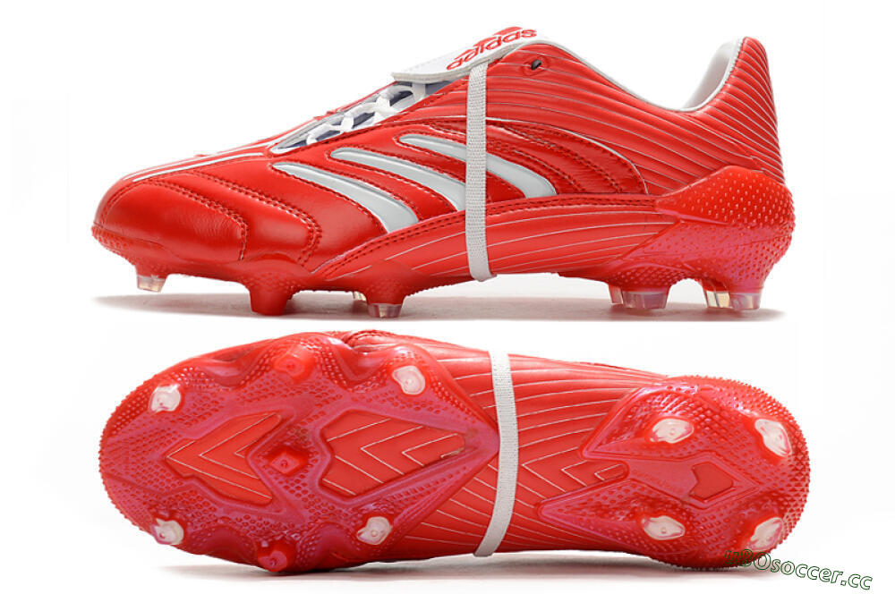 Men's Adidas Predator Absolute 20 FG Firm Ground Low-Tops Football Boots - Red/White 1