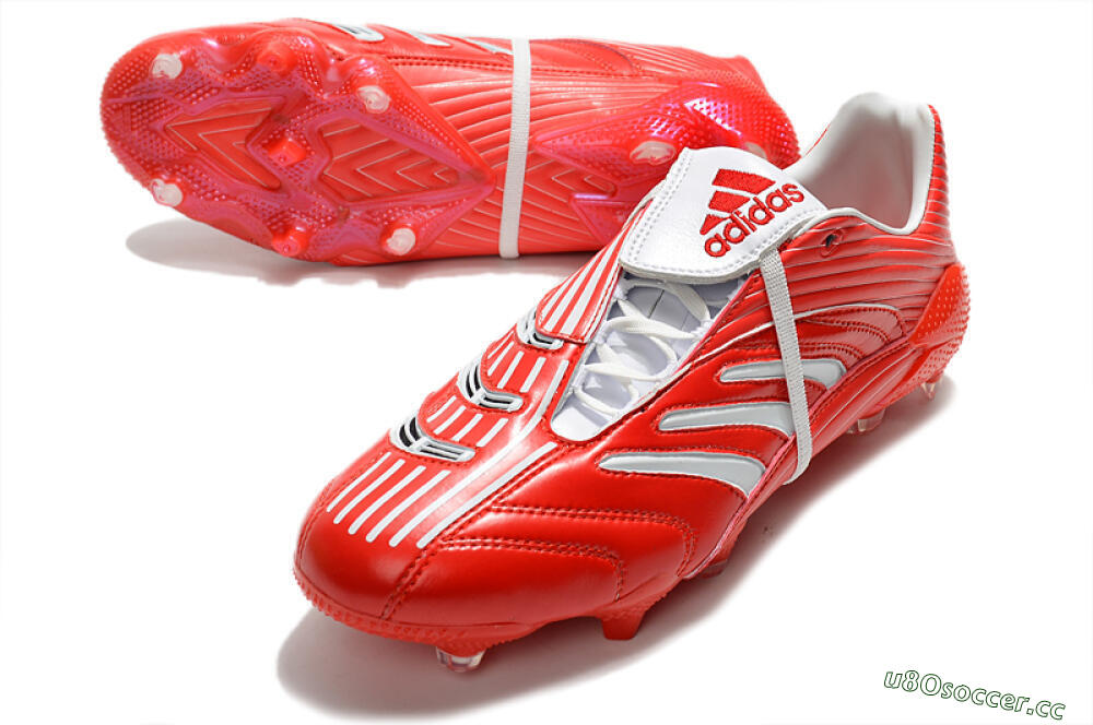 Men's Adidas Predator Absolute 20 FG Firm Ground Low-Tops Football Boots - Red/White 3