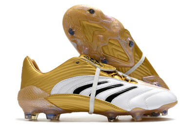 Men's Adidas Predator Absolute 20 FG Firm Ground Low-Tops Football Boots - White/Gold/Black