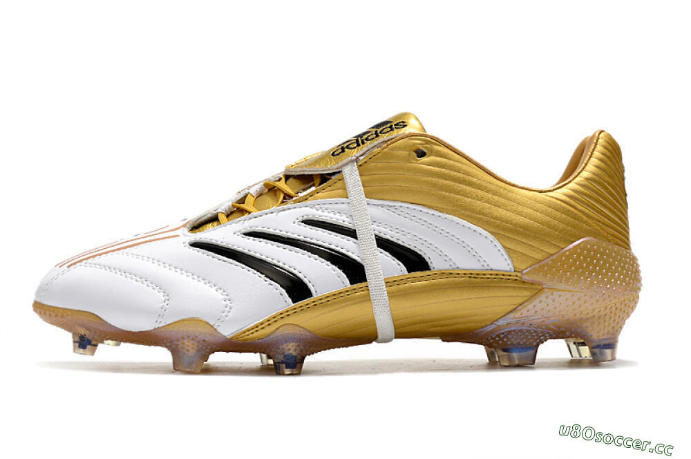 Men's Adidas Predator Absolute 20 FG Firm Ground Low-Tops Football Boots - White/Gold/Black 0