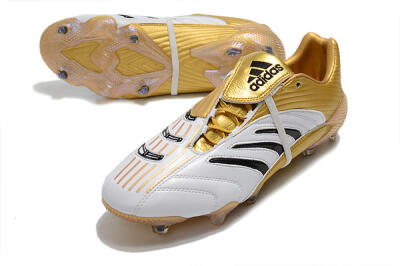 Men's Adidas Predator Absolute 20 FG Firm Ground Low-Tops Football Boots - White/Gold/Black
