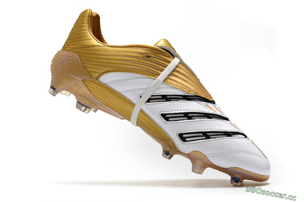 Men's Adidas Predator Absolute 20 FG Firm Ground Low-Tops Football Boots - White/Gold/Black 4