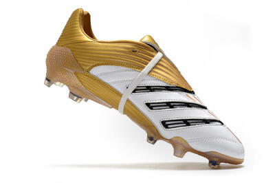 Men's Adidas Predator Absolute 20 FG Firm Ground Low-Tops Football Boots - White/Gold/Black