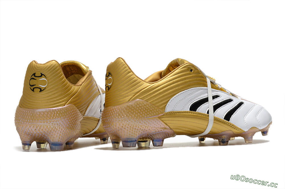 Men's Adidas Predator Absolute 20 FG Firm Ground Low-Tops Football Boots - White/Gold/Black 6