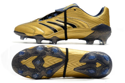 Men's Adidas Predator Absolute 20 FG Firm Ground Low-Tops Football Boots - Gold/Black/Blue