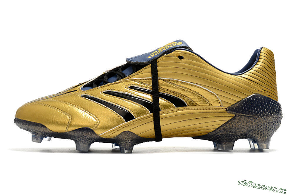 Men's Adidas Predator Absolute 20 FG Firm Ground Low-Tops Football Boots - Gold/Black/Blue 0