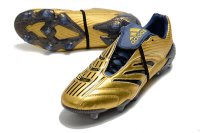 Men's Adidas Predator Absolute 20 FG Firm Ground Low-Tops Football Boots - Gold/Black/Blue